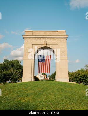 Il Memorial Arch di Huntington, West Virginia Foto Stock