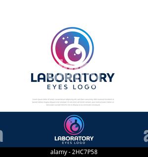 Logo dell'occhio del laboratorio illustrazione moderna con ottica o modelli, simboli, icone, illustrazioni di disegno Illustrazione Vettoriale