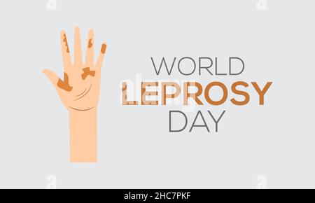 23 gennaio - Giornata Mondiale della Lebbra. Disegno vettoriale per banner, poster, maglietta, cartoncino. Illustrazione Vettoriale