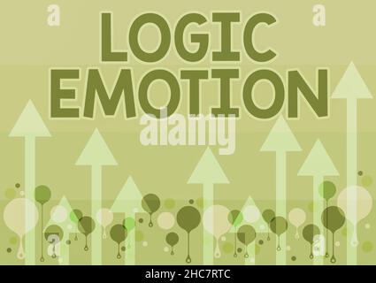 Didascalia concettuale logica Emotion. Business vetrina spiacevoli sentimenti rivolti a rispetto di sé ragionevole mente Illustrazione di un lungo frecce galleggianti Foto Stock