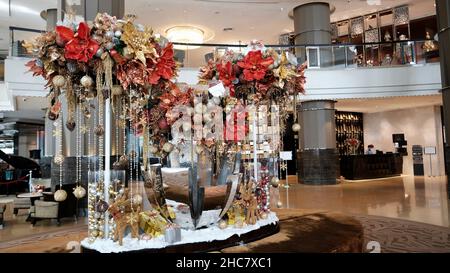 InterContinental Bangkok Christmas Addobbs Hotel lobby Foto Stock