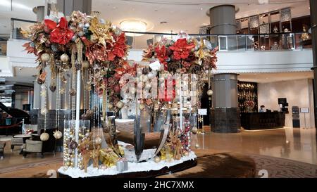 InterContinental Bangkok Christmas Addobbs Hotel lobby Foto Stock