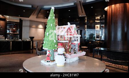 InterContinental Bangkok Christmas Addobbs Hotel lobby Foto Stock