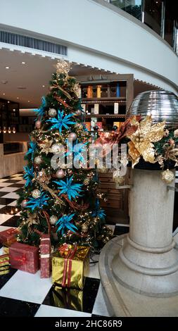 InterContinental Bangkok Christmas Addobbs Hotel lobby Foto Stock