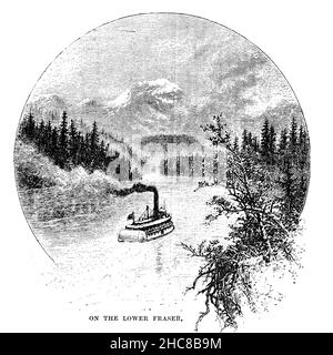 Sul Fraser inferiore [la Fraser Valley è una regione geografica nella Columbia Britannica sud-occidentale, in Canada e nello stato di Washington nord-occidentale. Inizia a ovest della speranza in una stretta valle che comprende il fiume Fraser e termina all'Oceano Pacifico che si estende dalle North Shore Mountains, di fronte alla città di Vancouver BC, a sud di Bellingham, Washington]. Dal libro ' The native Races of North America ' edito da William Henry Withrow, 1895 Foto Stock