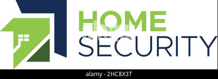 Moderno colorato HOME SICUREZZA casa logo design Illustrazione Vettoriale