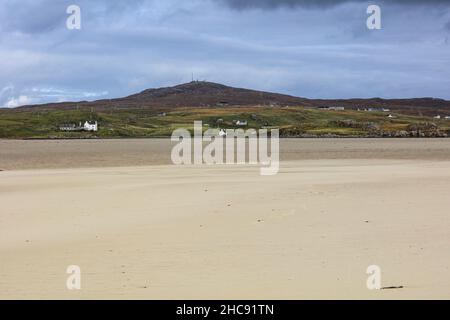 Traigh Uige - la più grande distesa di sabbia sulla costa occidentale di Lewis nelle Ebridi esterne. Foto Stock