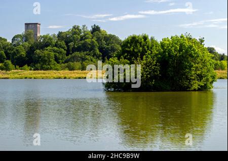 Grecq Lago situato a Orthez. Bearn, Francia. Foto Stock