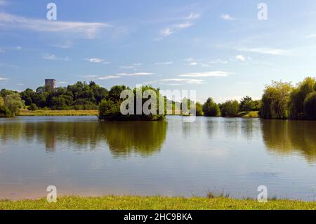 Grecq Lago situato a Orthez. Bearn, Francia. Foto Stock