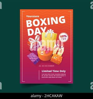 flat boxing gradiente boxing giorno vendita poster modello vendita collezione astratto disegno vettore illustrazione Illustrazione Vettoriale