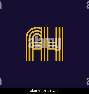 Lettera AH alfabeto simbolo del logo. Moderno logo vettoriale per l'azienda e l'identità aziendale. Illustrazione Vettoriale