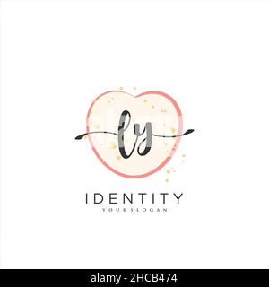 LY Handwriting logo arte vettoriale di firma iniziale, matrimonio, moda, gioielleria, boutique, floreale e botanica con modello creativo per qualsiasi azienda Illustrazione Vettoriale