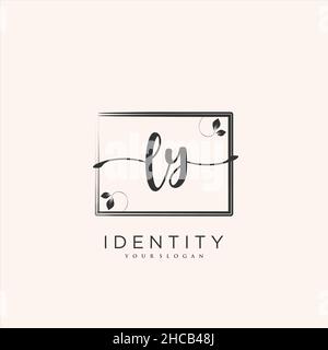 LY Handwriting logo arte vettoriale di firma iniziale, matrimonio, moda, gioielleria, boutique, floreale e botanica con modello creativo per qualsiasi azienda Illustrazione Vettoriale