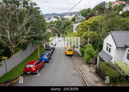 Suburban Street, Lower Watt Street, Wadestown, Wellington, North Island, Nuova Zelanda Foto Stock