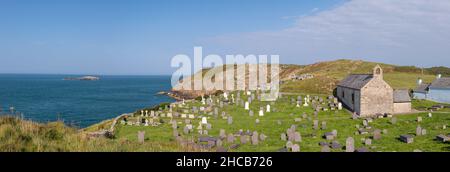 Chiesa di San Patrizio a Llanbadrig, Anglesey, Galles del Nord Foto Stock