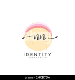 NN disegno a mano vettore arte di firma iniziale, matrimonio, moda, gioielleria, boutique, floreale e botanica con modello creativo per qualsiasi azienda Illustrazione Vettoriale