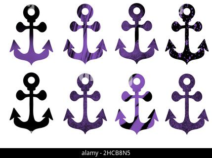 Set con ancoraggi per carta da parati e imballaggi e biancheria, regali e carte Foto Stock