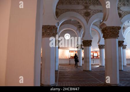 La sinagoga di Santa María la Blanca a Toledo, Spagna. Foto Stock