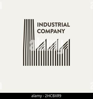 Vector flat e striperd Industrial corporate sign o logo Illustrazione Vettoriale