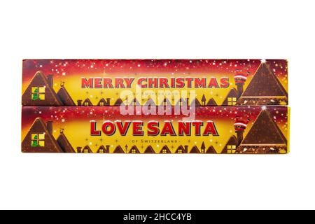 Buon Natale - Love Santa - Toblerone Chocolate Bar Foto Stock