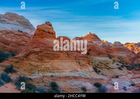 Famoso pendio di Coyote Butte nelle scogliere di Paria Canyon-Vermilion, Arizona, USA Foto Stock