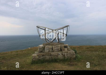 Monumento ai radar. Capo di St Aldhelm. Purbeck. Sentiero della costa sud-occidentale. Percorso costa Inghilterra. Jurassic Coast. Dorset. Inghilterra. REGNO UNITO Foto Stock