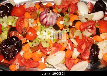 Pasti ricchi e nutrienti, piatti nutrienti. Foto Stock