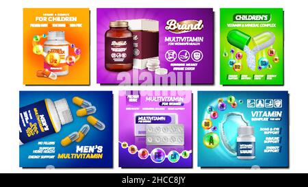 Vettore del poster del supplemento di salute della vitamina Illustrazione Vettoriale