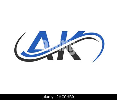 Logo aziendale collegato tramite lettera AK. Logo AK. AK logo Design for Financial, Development, Investment, Real Estate and Management Company Vector Illustrazione Vettoriale