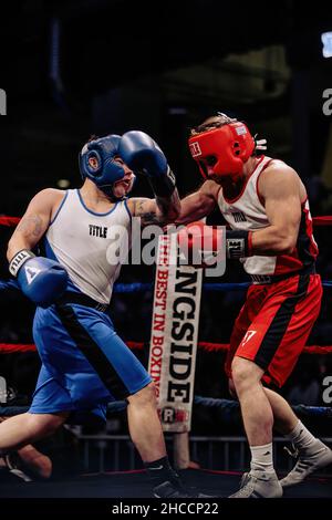 Partita di boxe amatoriale a Omaha, Nebraska, USA Foto Stock