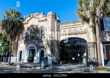 Charleston, South Carolina, USA - 27 novembre 202: Il museo Old Slave Mart è un'attrazione educativa nel quartiere storico. Foto Stock