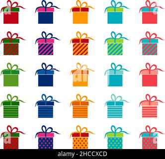 Set di regali luminosi, illustrazione vettoriale Illustrazione Vettoriale