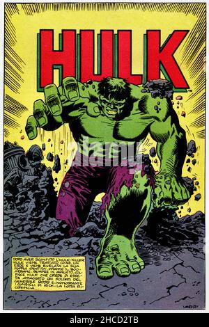 Italia - 1973: Prima edizione di fumetti Marvel, copertina di Hulk Foto Stock