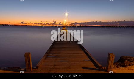 Tramonto al Como Jetty Western Australia Foto Stock