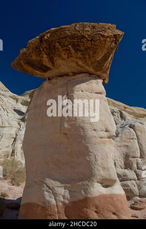 Sandstone Toadstool hoodoo, Grand Staircase - Escalante National Monument, Utah Foto Stock