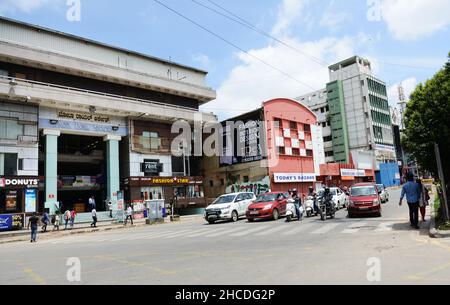 Brigade Road e Residency Road a Bangalore, India. Foto Stock