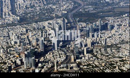 Vista aerea di Tel Aviv, Israele. Foto Stock