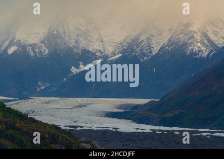 Vista naturale del ghiacciaio Matanuska in Alaska, USA Foto Stock