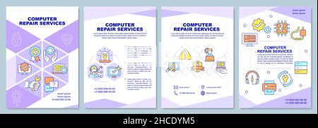 Modello di brochure sui servizi di riparazione computer Illustrazione Vettoriale