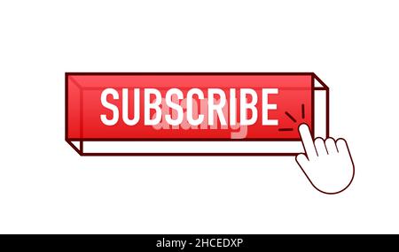 Iscriviti pulsante per il design di marketing. Pulsante Live streaming. Concetto vettoriale. Logo Live Stream. Illustrazione Vettoriale