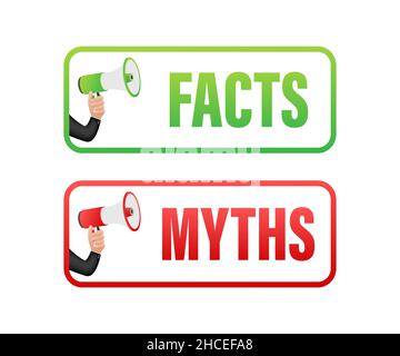 Miti fatti. Fatti, grande disegno per qualsiasi scopo. Illustrazione di stock vettoriale. Illustrazione Vettoriale
