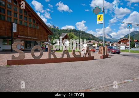 Soraga di Fassa, Val di Fassa, Trento, Trentino-Alto Adige, Italia Foto Stock