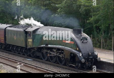 Classe A4 locomotiva a vapore 60009 Unione del Sud Africa. La classe A4 è una classe di locomotiva a vapore 4-6-2 aerodinamica progettata da Nigel Gresley per il Foto Stock