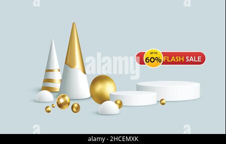 vendita flash design creativo su sfondo astratto con vari elementi Illustrazione Vettoriale