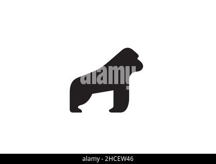 Creative Silverback Logo Vector Silhouette Design simbolo Vector Illustrazione Illustrazione Vettoriale