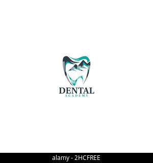 Design moderno Dental Academy sano logo design Illustrazione Vettoriale