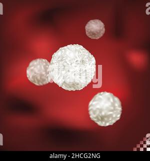 illustrazione della biosscienza dell'immunità globuli bianchi che circolano nel corpo umano Illustrazione Vettoriale