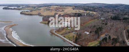 Jimtown, Nuova Scozia, Canada, dicembre 25 2021. Jimmown Aerial. Luke Durda/Alamy Foto Stock