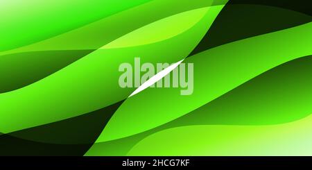 Astratto Green Shapes sfondo con strisce luminose Foto Stock
