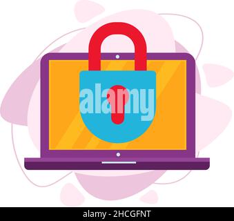 Il concetto di protezione, privacy, dati personali, servizio di sicurezza. Illustrazione Vettoriale